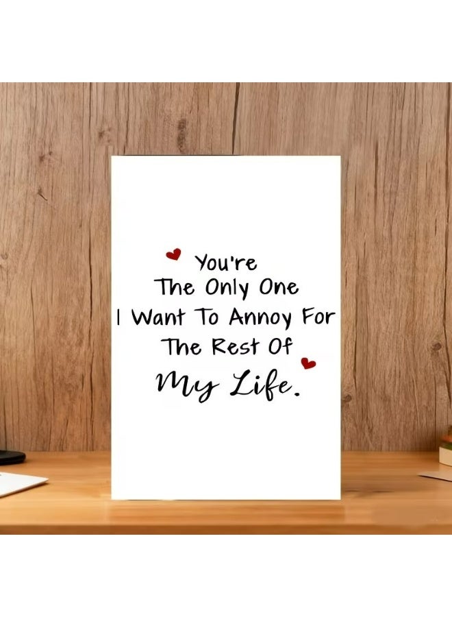 Kandid Cute Valentine's Card 1pc "Only One I Want to Annoy" (Minimalist) - Image 2